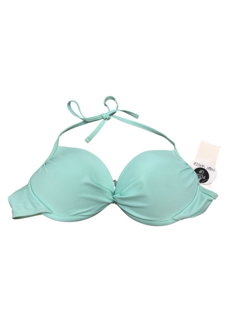 Hot Water XL Mint Green Adjust Halter Back Ties Bikini Top Soft Girl Fairycore